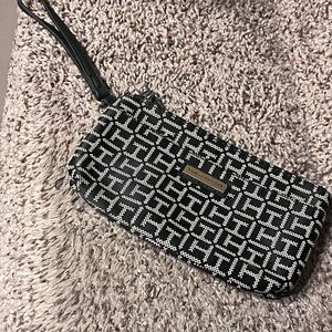 Tommy Hilfiger Monogram Black and White wristlet